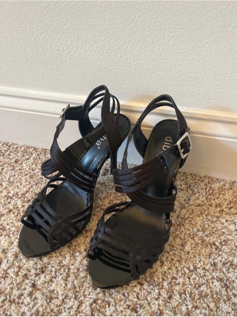 Diba Black Strappy Stiletto 8M